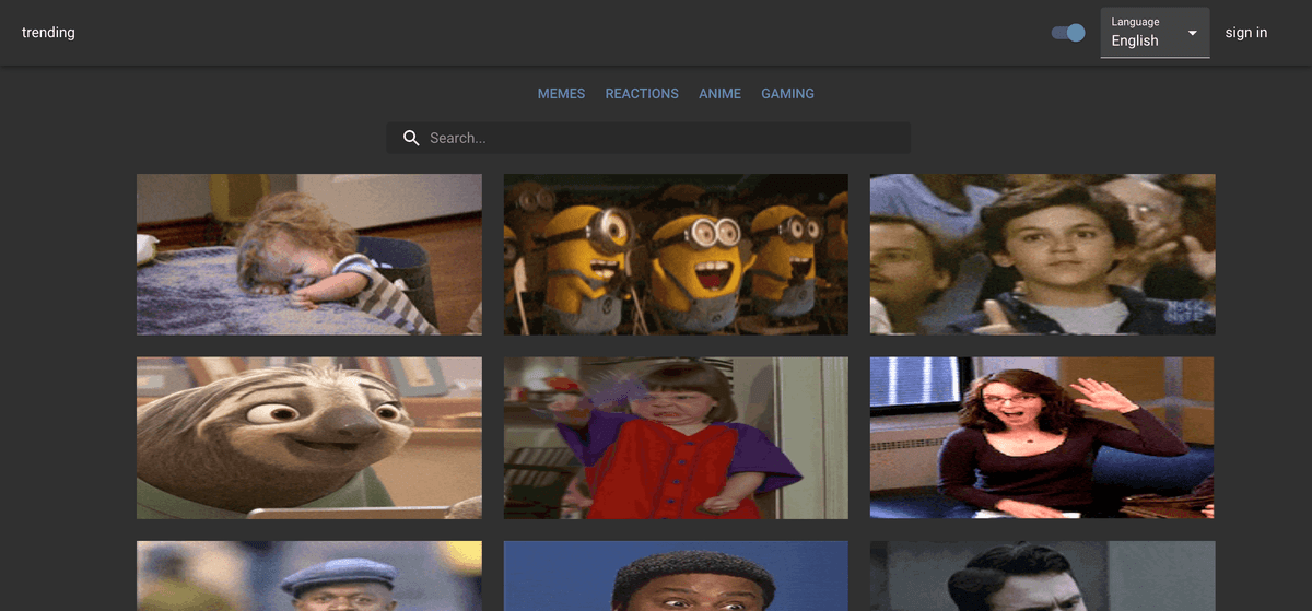 GIFs web app